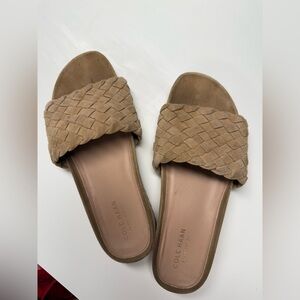 Cole Haan Mojave Tan Leather Slip On Womens Casual Fashion Flat Slide …